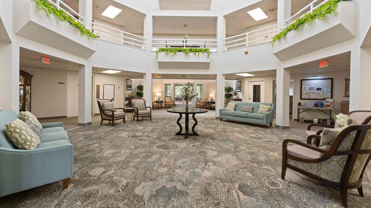 The atrium at Parkrose Chateau